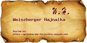 Weiszberger Hajnalka névjegykártya
